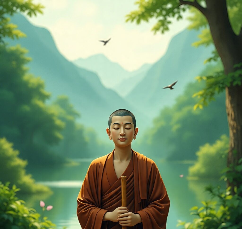 solo buddist traveler